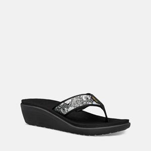 Teva Voya Sandalen Damen Schwarz/Weiß/Silber Online Österreich [QSKL53862]